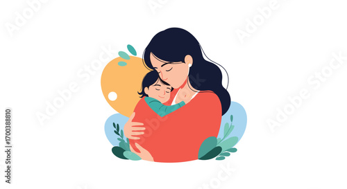 Mother and child embrace gentle love and connection in a warm and nurturing scene