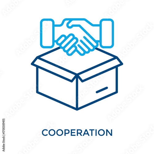 Cooperation Icon Outline Color Style. Vector Illustration For Graphic Design