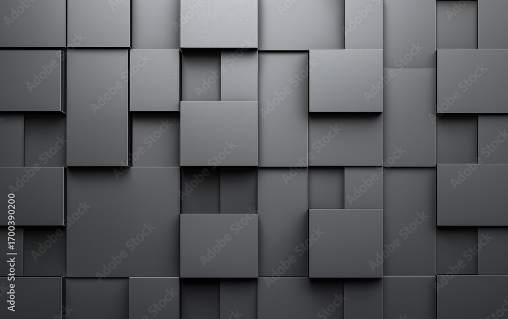 Obraz premium Dark gray abstract cube wall background block box construction
