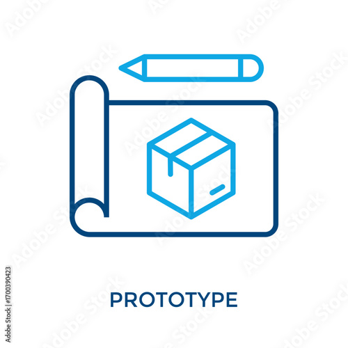 Prototype Icon Outline Color Style. Vector Illustration For Graphic Design