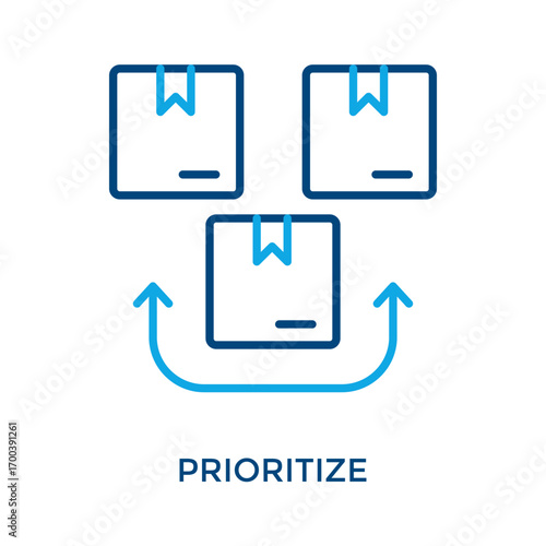 Prioritize Icon Outline Color Style. Vector Illustration For Graphic Design