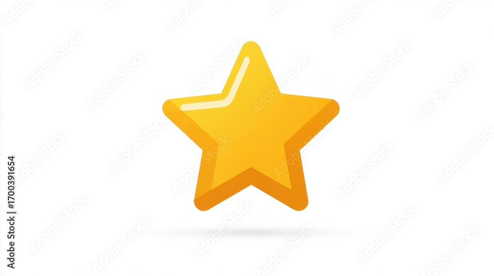 Obraz premium Golden star isolated on white: A simple, photorealistic illustration of a shining gold star with a touch of artistic expression.