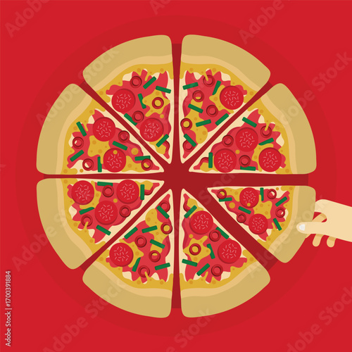 Taking a Slice of Pizza Background Template