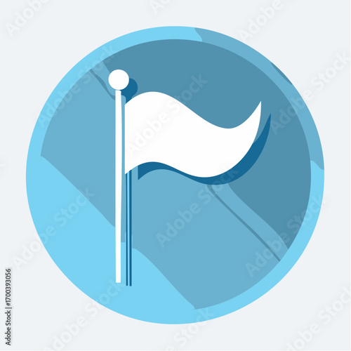 A digital representation of a white flag icon, signifying a symbol of surrender or peace