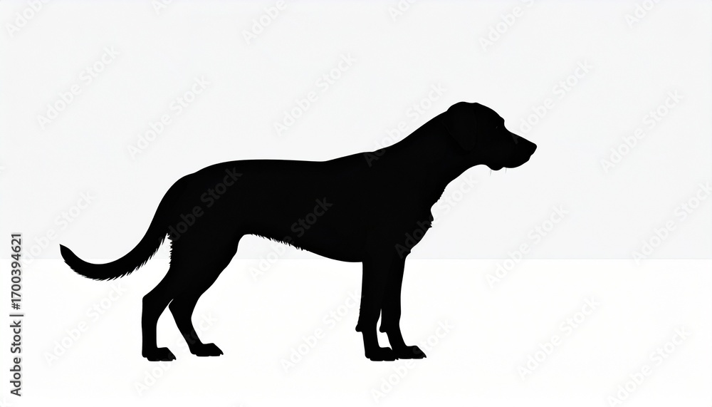 Naklejka premium 犬の黒シルエット