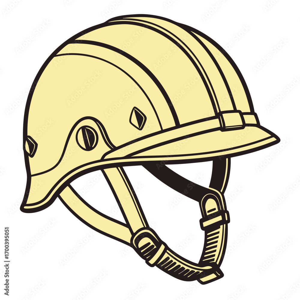 Fototapeta premium Vector illustration of an army helmet, a hard cap for soldier head protection