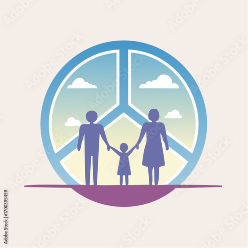 A Symbolic Representation of Family Unity and Global Harmony within a Peaceful Emblem