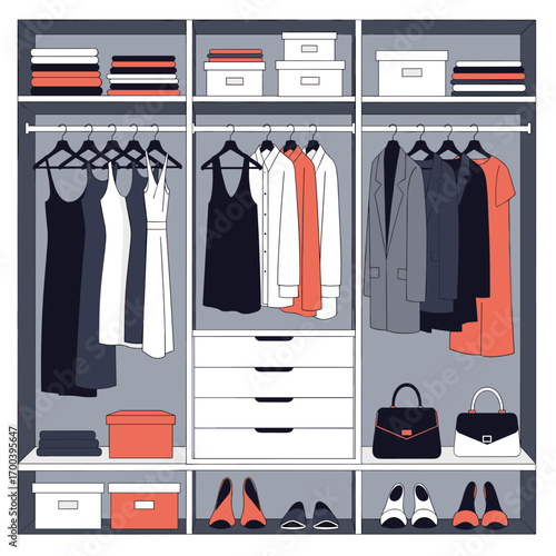 Organized clothing storage and wardrobe interior design ideas
