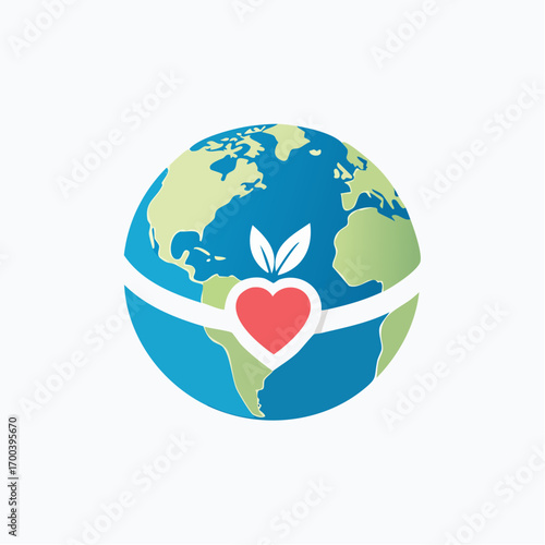 A symbolic representation of global well-being and environmental harmony in a logo design