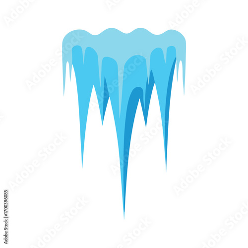 Rounded blue icicles with smooth curves winter cold