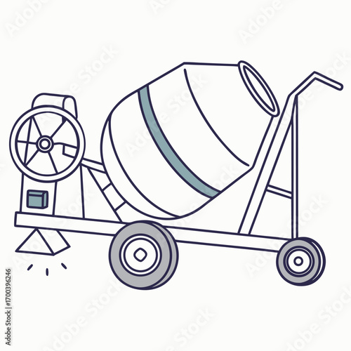 Vector illustration of a hand truck transporting a barrel of oil package for delivery
