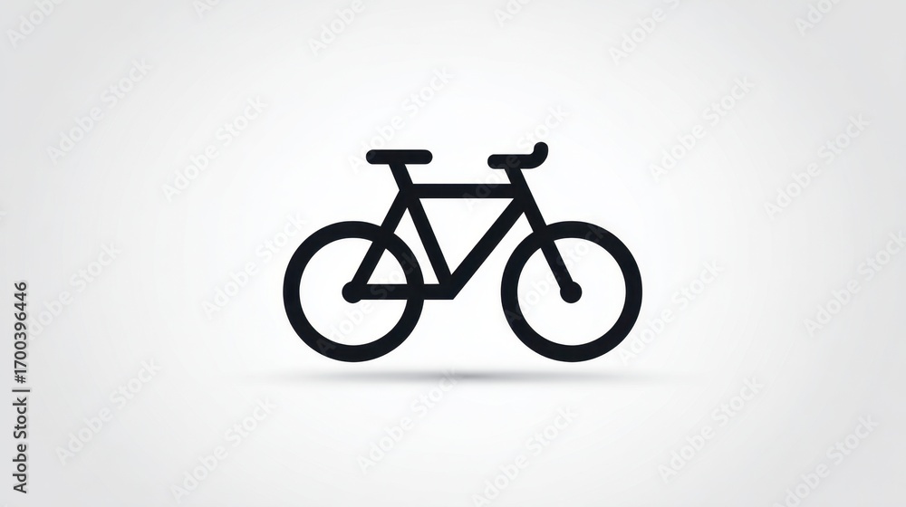 Obraz premium Minimalist Bicycle Icon: A clean and simple illustration of a bicycle, perfect for conveying concepts of travel, eco-friendliness, and outdoor recreation.