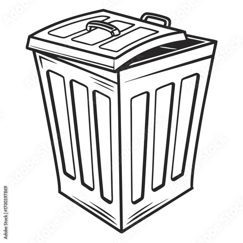 Trash can or recycling bin isolated on a white background