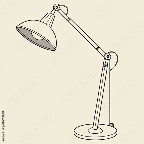 A sleek black adjustable desk lamp with a spotlight and bulb, perfect for reading or illuminating a home office