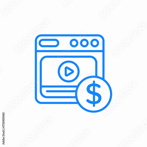 monetize video web icon sign vector