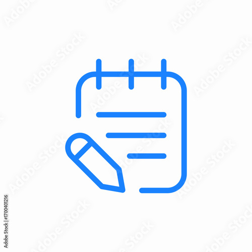 taking notes notebook icon sign vector