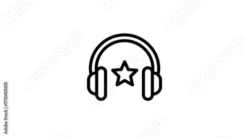 Star Headphones Icon for Music, Audio and Favorite Themes