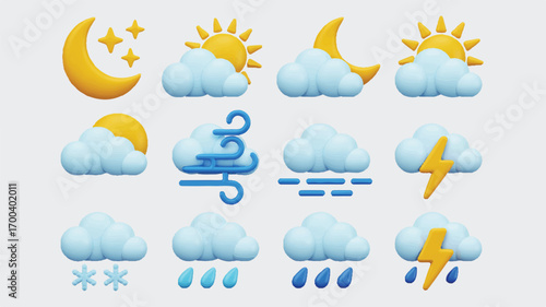 Vector art of collection of weather icons