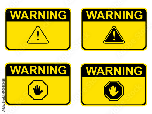 Warning signs collection. Vector  illustration. 