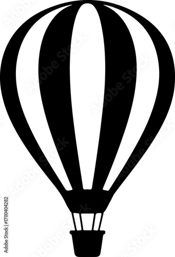 Hot air balloon  silhouette Vector illustration