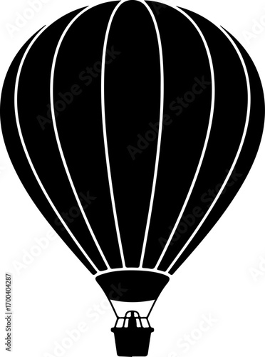 Hot air balloon  silhouette Vector illustration