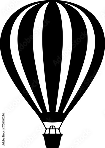 Hot air balloon  silhouette Vector illustration