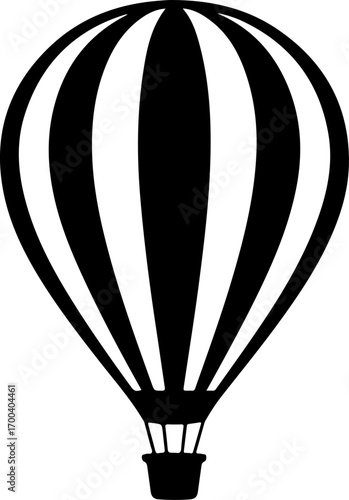 Hot air balloon  silhouette Vector illustration
