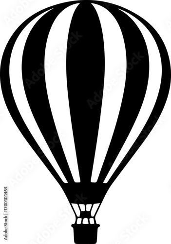 Hot air balloon  silhouette Vector illustration