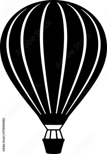 Hot air balloon  silhouette Vector illustration
