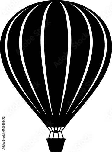 Hot air balloon  silhouette Vector illustration