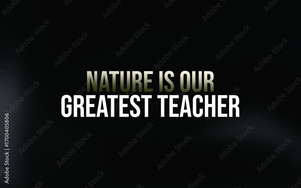 Obraz premium Inspirational quote showing that nature provides the best lessons about life, balance, and truth.