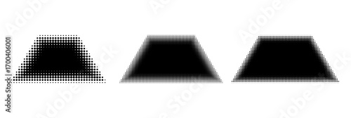 Trapezoid Halftone Effect Gradient Vector Illustration set