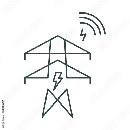 Power Grid Transmission Editable Stroke Icon