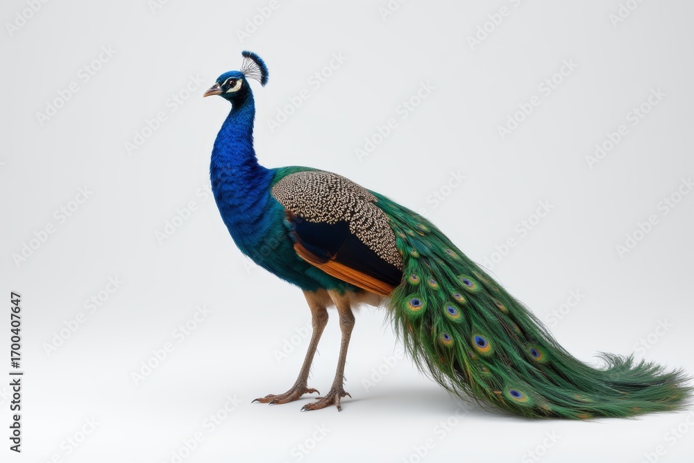 Obraz premium Peacock with iridescent plumage