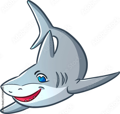Cartoon colored illustration vector of shark for coloring pages