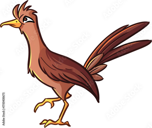 colored vector illustration of cartoon bird for coloring pages