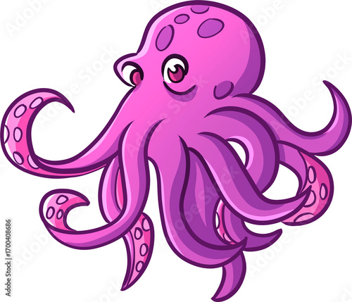 colored octopus vector illustration for coloring pages