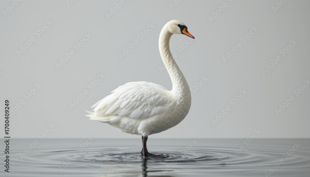 Obraz premium Elegant White Swan on Water