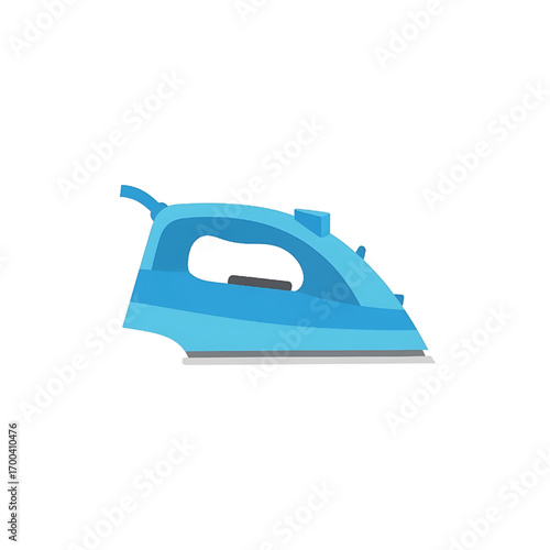 Blue Iron Illustration Isolated on White Background for Cleaning and Laundry