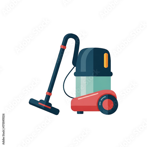 Cartoon Vacuum Cleaner Illustration for Cleaning and Housework Concept
