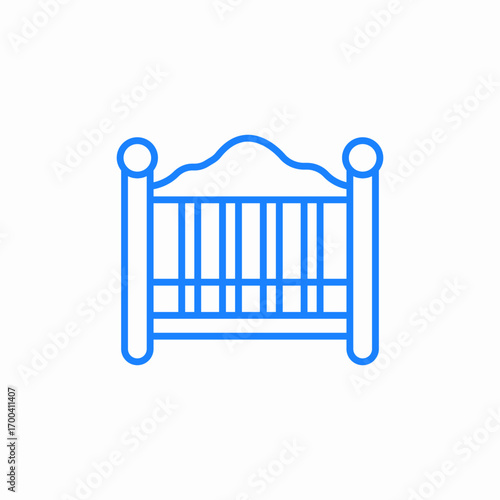baby crib icon sign vector