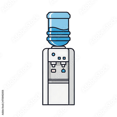 Water cooler dispenser illustration isolated on white background fresh drinking water