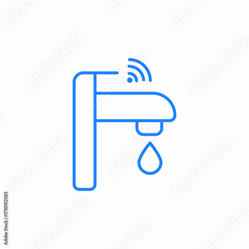 smart faucet icon sign vector