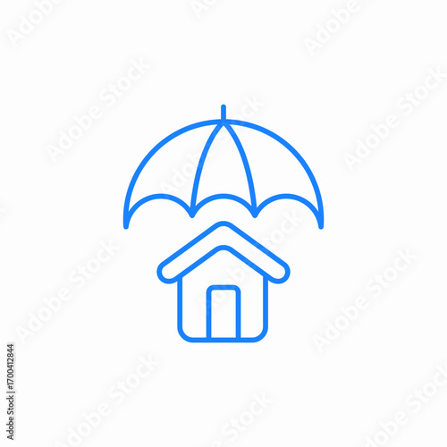umbrella house icon sign vector