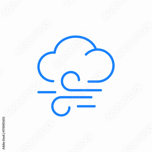windy rain icon sign vector