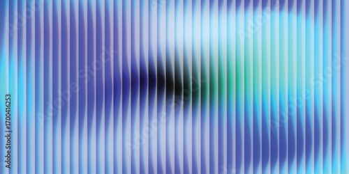 Contemporary ribbed glass background with dark center and blue gradient light effect. A sleek and modern glossy backdrop.