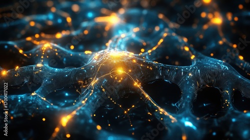 Neural Circuits Glowing with Futuristic AI Intelligence