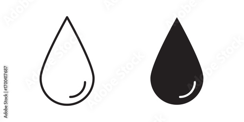 Blood drop icon.  Liquid drop icon. for mobile concept and web design. Vector illustration with stroke and fill on a white background.