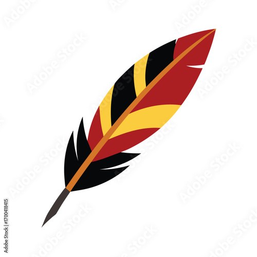 Colorful feather quill pen illustration Keywords: feather, quill, pen, writing, writing