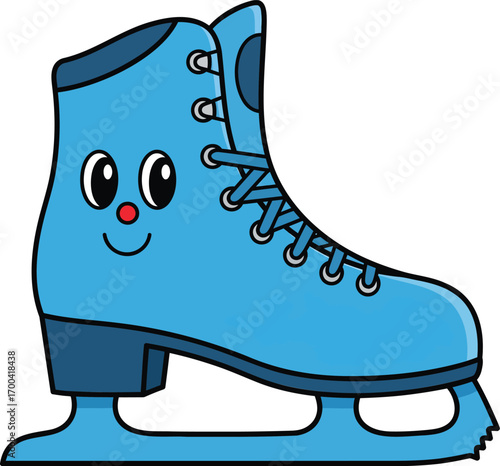 Cute Cartoon Ice Skate Character	